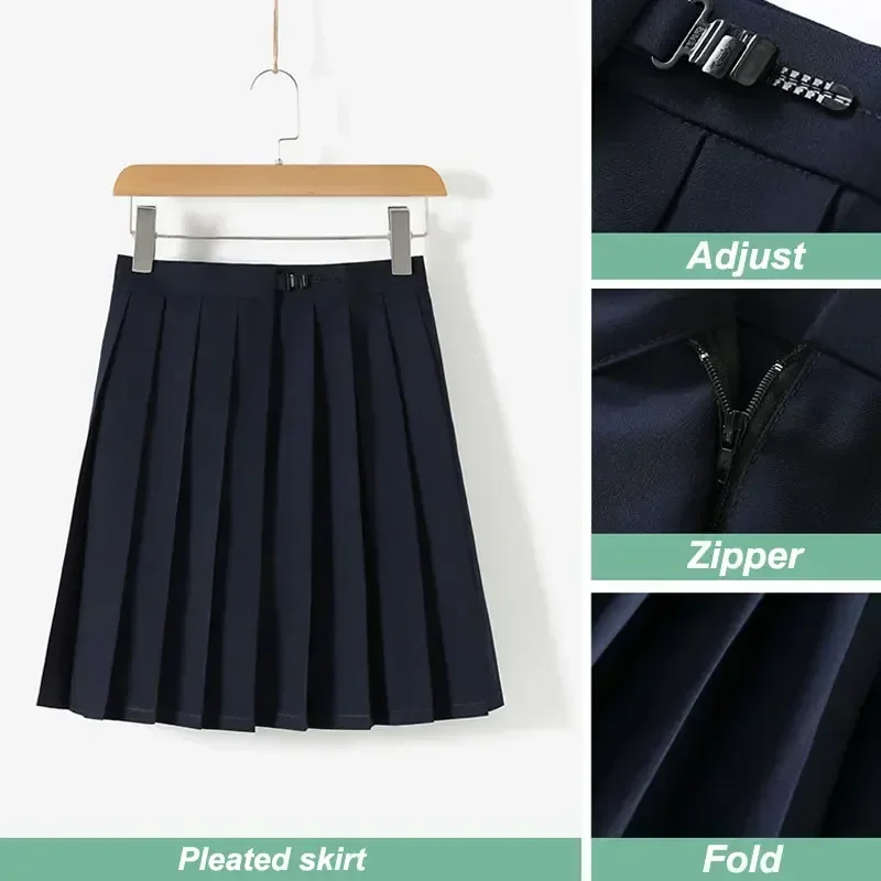 White Navy Sailor Suit School Girl Uniform Japanese Seifuku Student Girls School Uniforms Costume Women Sexy JK Pleated Skirt