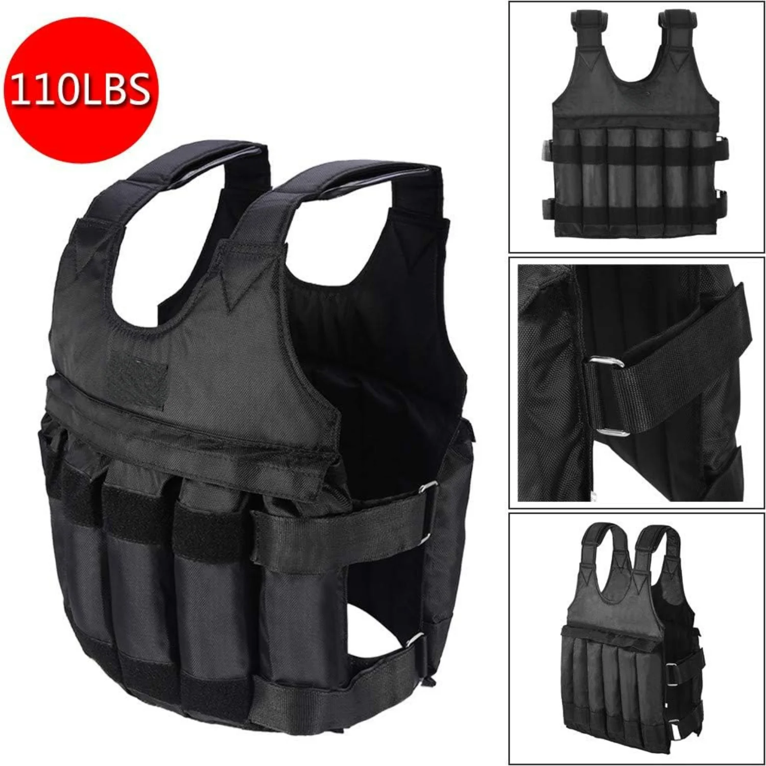 Intense Premium Adjustable 110LB Weighted Vest for Building Strength and Fitness Training Sessions, Perfect Weighted Vest Equipm