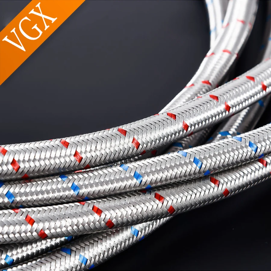 VGX G1/2 G3/8 G9/16 304 Stainless Steel Flexible Plumbing Pipes Cold Hot Mixer Faucet Water Supply Pipe Hoses Bathroom Kitchen plumbing hose water pipe
