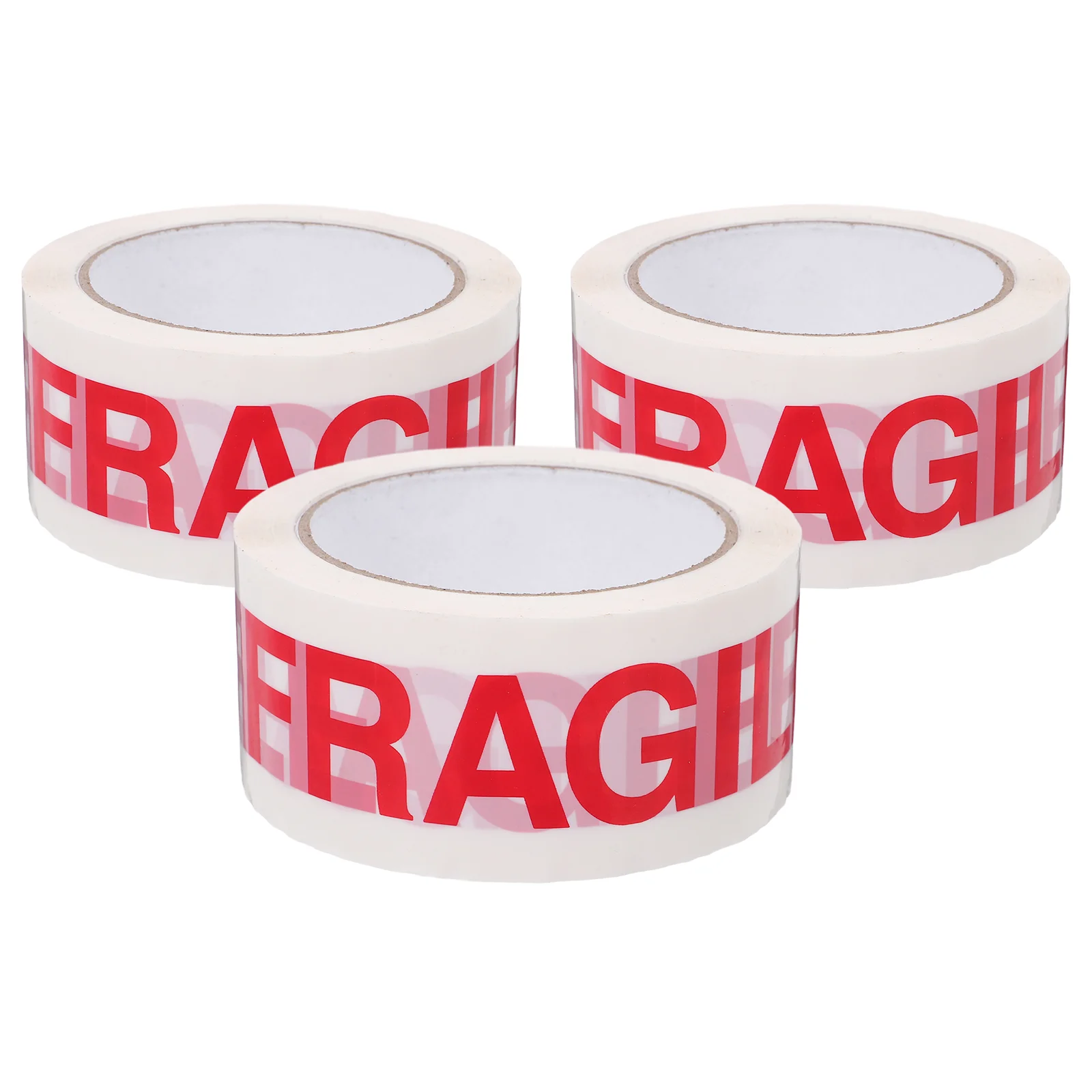 Adhesive Tape Warning Tape 3 Rolls Dispenser for Office Shipping Packing Boxes Moving