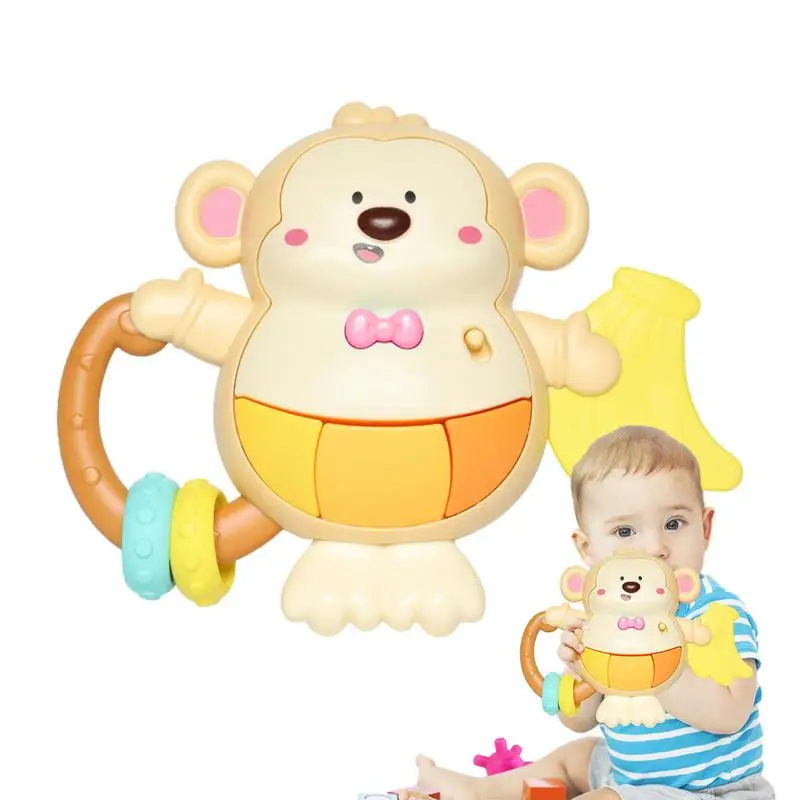 

Musical Kids Teether Soft Silicone Monkey Rattle Pacifier Light Up Music Learning Education Toys Easy Hold Early Educational