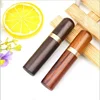 Wooden Toothpick Holder Pearwood Wood Capsule Bucket Box Hiking Portable Toothpick Needle Holder Handmade Ebony Storage Box 3