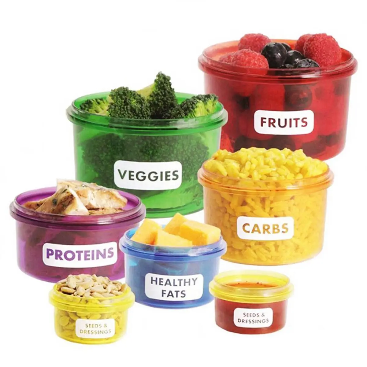 7Pcs/set Portion Control Food Box Prep Storage Container Fitness Workout Meal  Eating Plan Plastic Food Storage - AliExpress