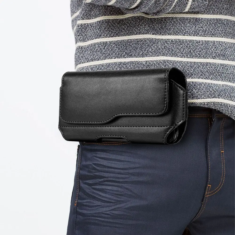 Durable Leather Waist Pouch with Belt Clip – Wear-Resistant and Portable Phone Cover