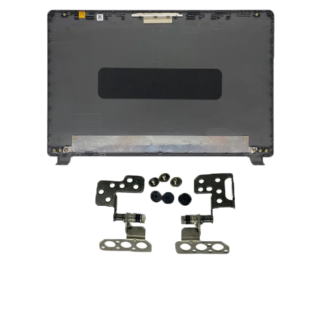 Black 15.6-Inch Laptop LCD Back Cover with Front Bezel and Hinges