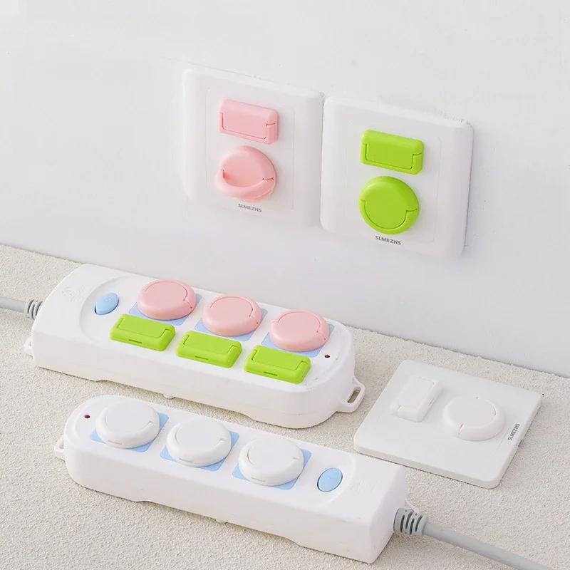 3colors Socket Protective Cover Child Safety Protective Covers Baby Power Switch with Handle Socket Plug Anti-shock Dust Covers