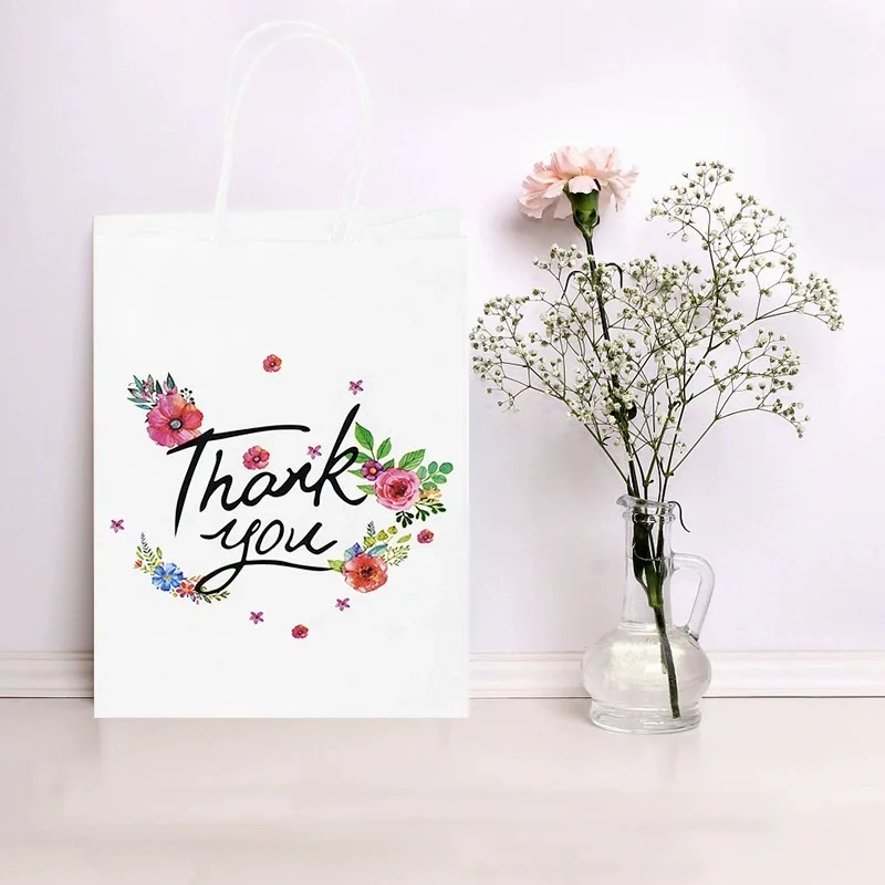 100Pcs Cowhide  Bag Thank you Cookie Bag Self-Adhesive Candy Bag For Wedding Birthday Party Gift Bag Biscuit Baking Packaging Ba