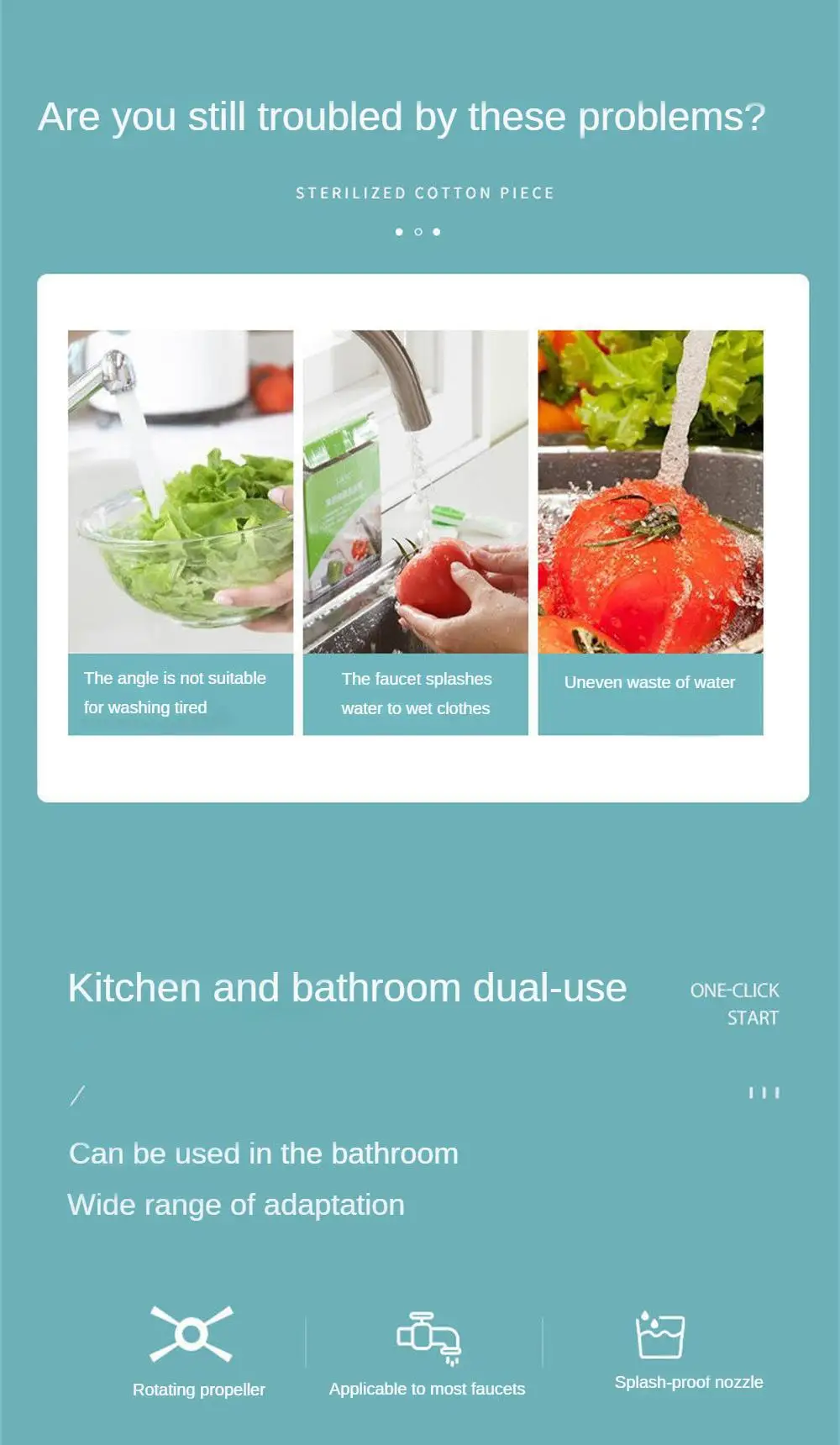 Description Picture 2 of itemShowerheads Faucet Water Filter Household Retractable Rotatable Splash-proof Small Shower Water Filter Ordinary Faucet Universal