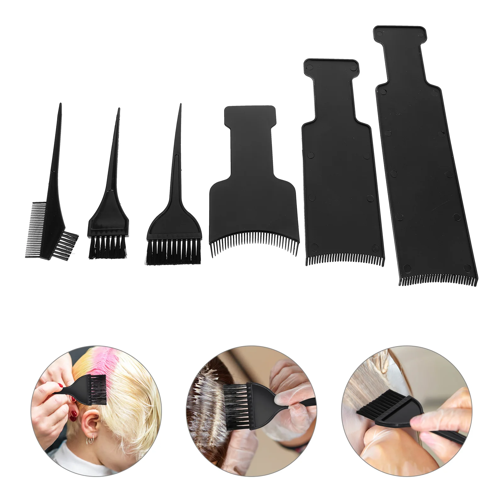 Hair Coloring Hair Tint Board Hair Highlights Plates Double Sided Brush Comb Balayage Board Hair Dye Brushes Black