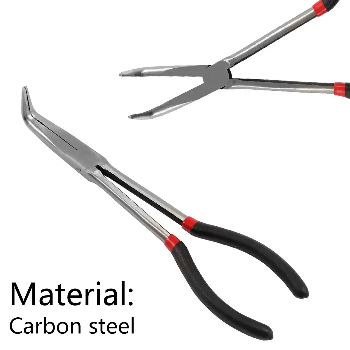 3/5Pcs Needle Nose Pliers Set 11 Inch Carbon Steel Long Reach Pliers 25/45/90 Degree Bent Nose Plier O-Shaped Circle Pliers 2