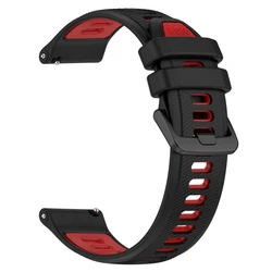 Sport Silicone 22mm Watch Strap Band - Versatile and Durable Replacement Wristband - 22mm Universal (2 - Black Red)