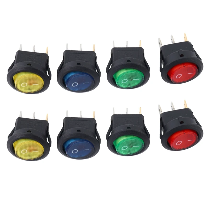 

8 X 12V LED Illuminated Rocker On-Off Toggle SPST Switch Dash Light Car Boat