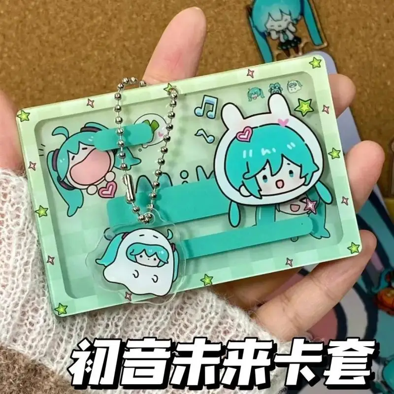 

Hatsune Miku Id держатель для карт водонепроницаемый и не потерянный новый акриловый Аватар Miku охватывающий самоклеящийся прозрачный идентификатор
