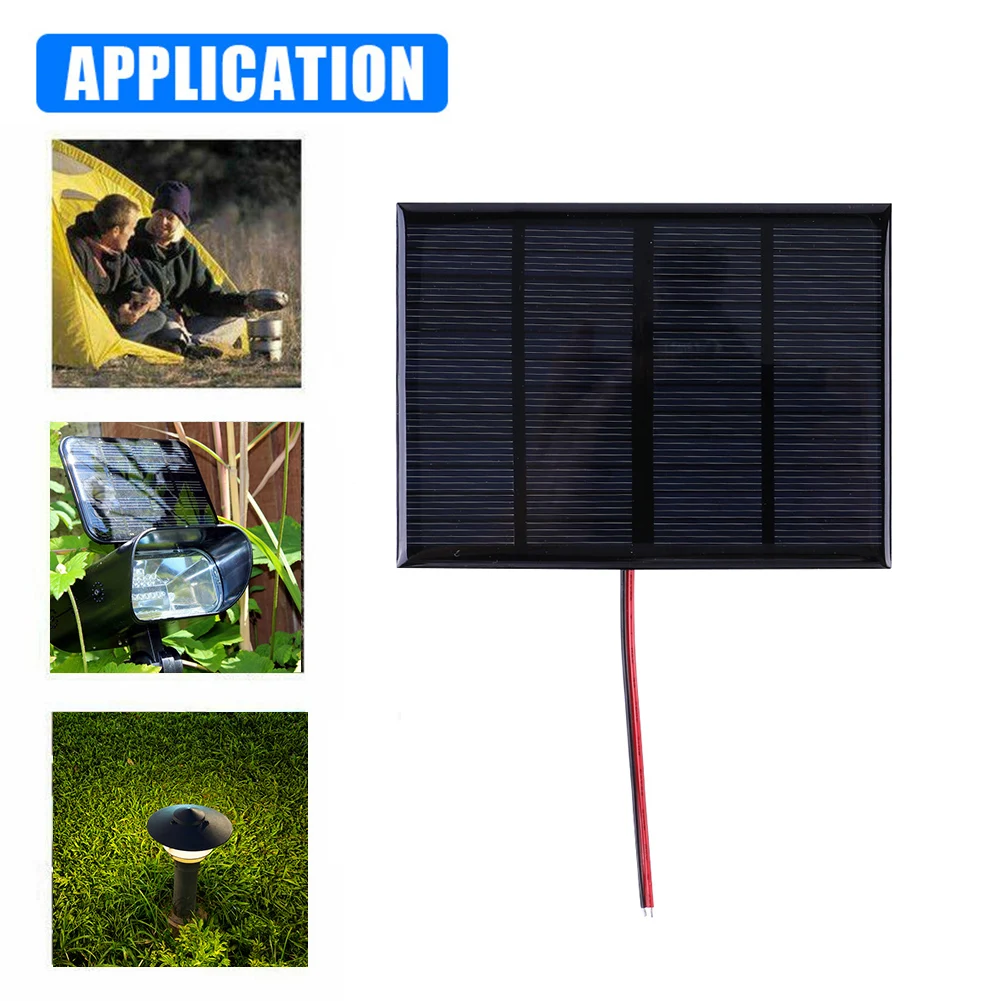 3W 12V Small Solar Cell with Cable Portable Solar Panel DIY Polysilicon Solar Epoxy Cell Charger for 9-12V Battery/Mobile Phone