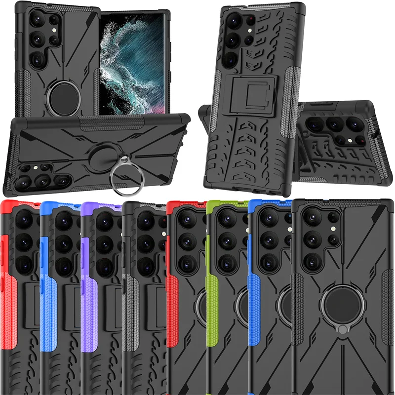 Per Samsung Galaxy S23 S 23 Ultra Case Staffa Ad Anello In Metallo Funda Per Samsung S23 + S 23 Plus Cover Militare Heavy Duty Armor Etui