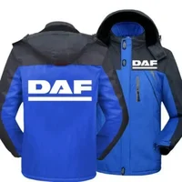 Veste d'hiver pour hommes avec Logo DAF Trucks, manteau chaud en velours épais, coupe-vent à capuche, manteau décontracté pour l'alpinisme 4