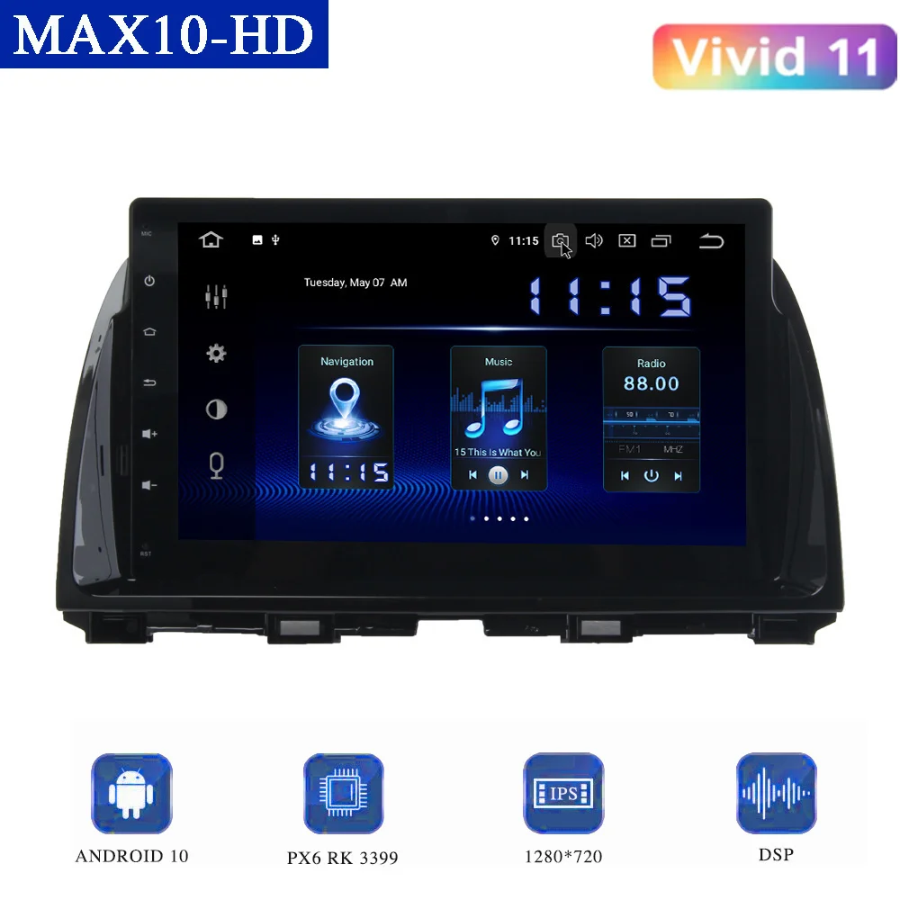 

dasaita for Mazda CX-5 CX5 2012 2013 2014 2015 10.2" Android Car Radio DSP Multimedia CarPlay 4GB+64GB 1280 HD Screen