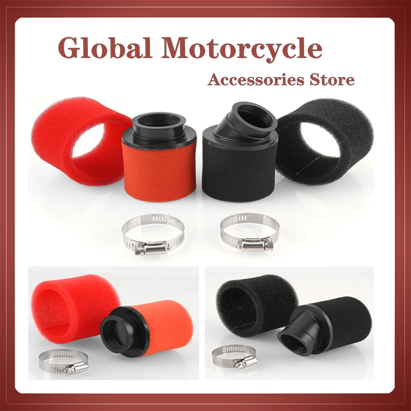 

High quality 35mm38mm42mm45mm48mm Bend Elbow Neck Foam Air Filter Sponge Cleaner Moped Scooter Dirt Pit Bike Motorcycle