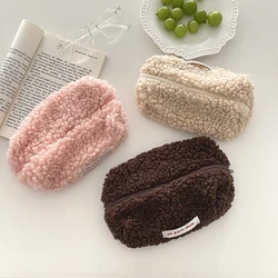 Cashmere Cosmetic Bag Zipper Bag Makeup Storage Bag Travel Cosmetic Bag Cute School Office Supplies Large Capacity Bag