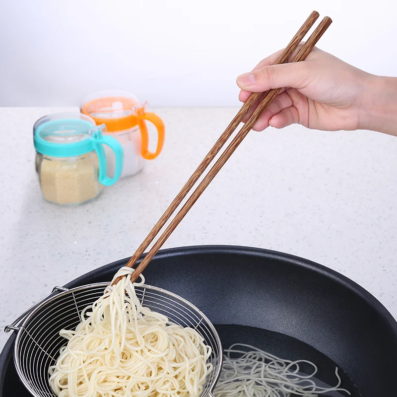 13 Inches Noodle Frying Suitable for Hot Pot Cooking HuaLan Reusable Natural Bamboo Lengthened Chopsticks Set of 6