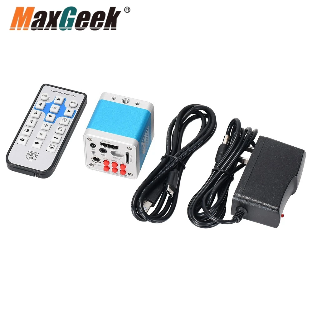 Maxgeek HAYEAR HY-6110 4K UHD 디지털 현미경 카메라, HDMI 호환 카메라, USB 산업용 전자 카메라, 32G TF 카드 포함