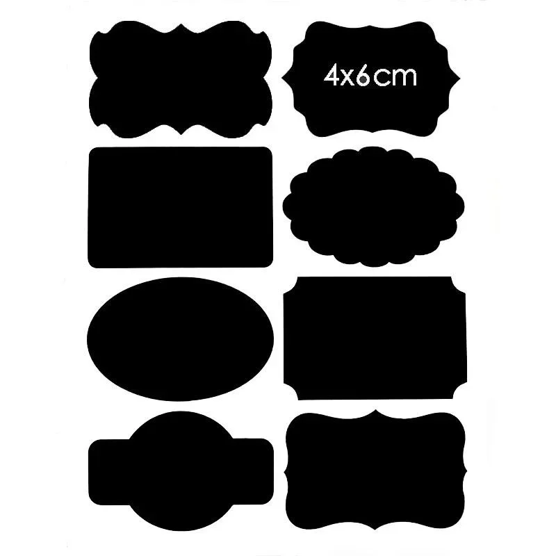 40Pcs Waterproof Home Chalkboard Spice Labels Stickers Bottle Tags Blackboard Label