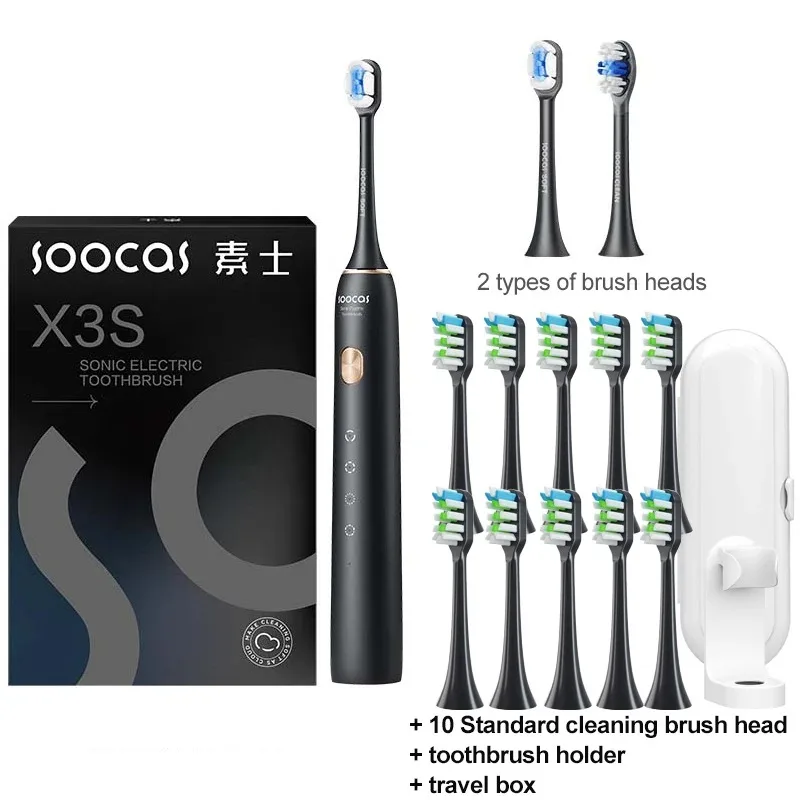 thumbnail image 1 of Cepillo de dientes eléctrico sónico inteligente para adultos SOOCAS X3S, resistente al agua IPX8, duración de batería de 180 días, cabezales de cepillo de dientes ultrasónicos suaves en forma de nube, 1 of 5