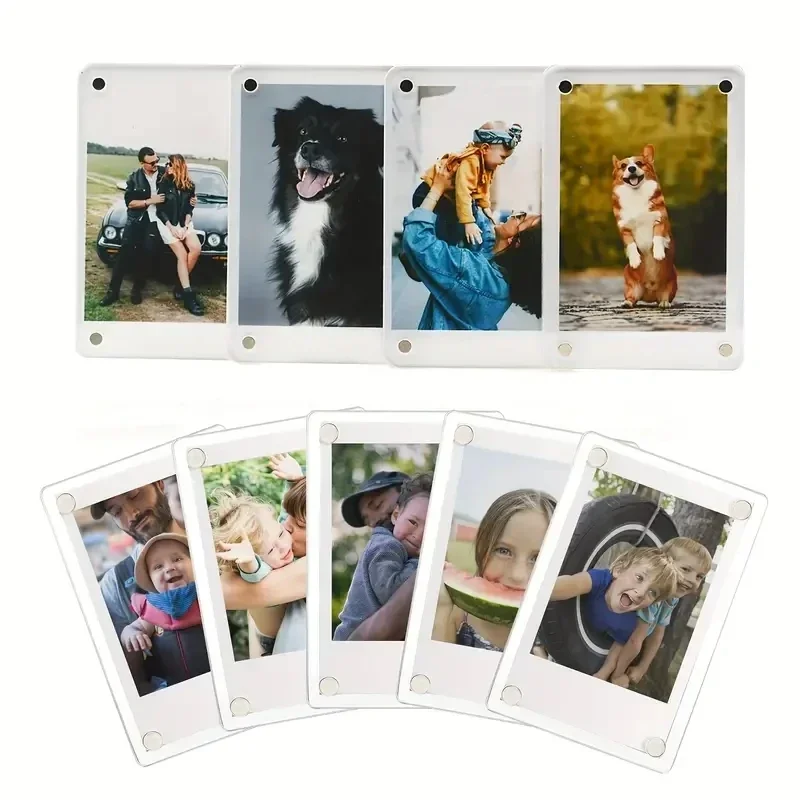 Creative Acrylic Magnetic Photo Frames Refrigerator Picture Frames Magnets Double Sided Fridge Polaroid Film