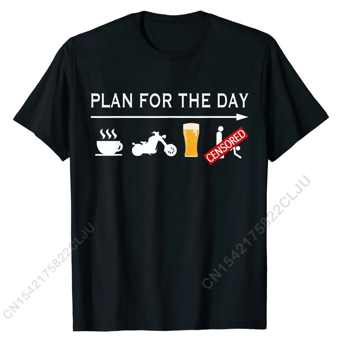 

A1223 Motorcycle Biker T-Shirt Men Plan For The Day Adult Humor Tee Comics Cotton Student T Shirt Printing Fashionable