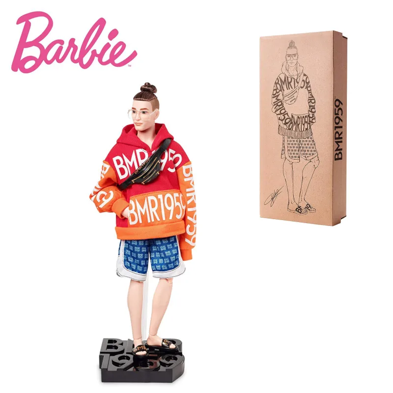 

Barbie BMR1959 Doll Bold Logo Hoodie Shorts Anime Action Figrue Model Collection 60-Year Fashion Legacy Personal Style Gift Toy
