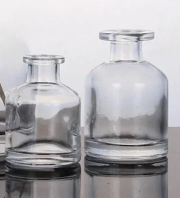 20 adet boş göbekli aromaterapi cam şişe 50/100/150/200ml oturma odası ofis araba koku difüzörü kauçuk tıpa ile