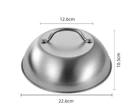 1Pcs Stainless Steel Basting Cover Heatproof Round Cheese Melting Dome Burger Cover Meal Food Kitchen Cooking Supplies