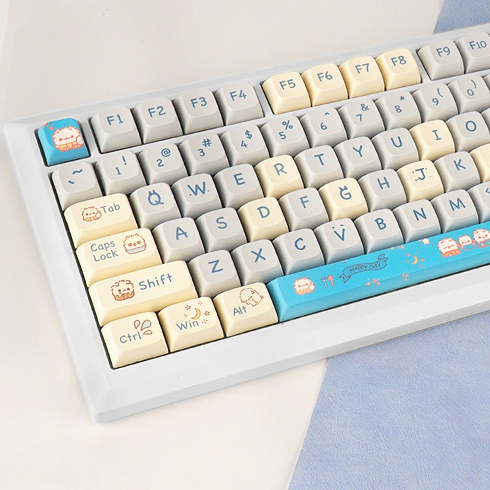 

148 Keys XDA Profile Keycaps Customized Cute Happy Day Theme PBT Thermal Sublimation Key Caps for Gaming Mechanical Keyboard