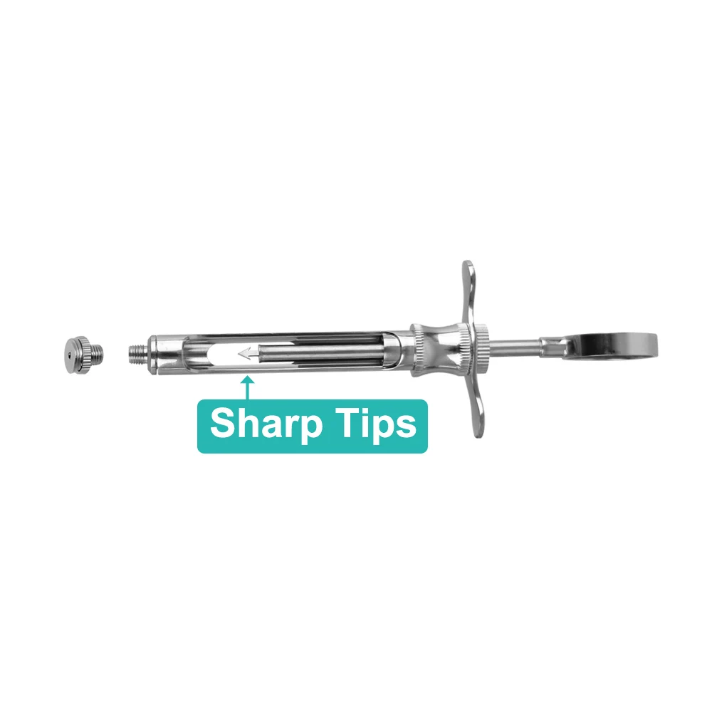 Dental Stainless Steel Syringe Shape/Hook-headed Anesthesia Aspirating Syringe Injector Tool Dentistry Surgical Instrument Tools