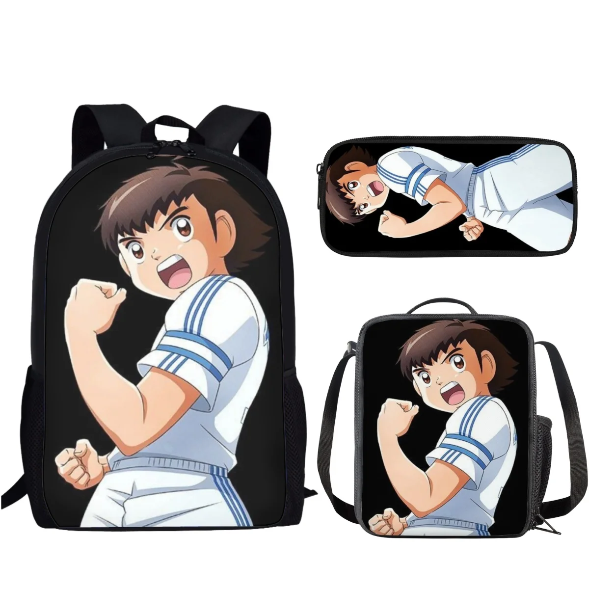 Japanese Captain Tsubasa Boys Girls Zaino Set Fashion Anime School Bags For Children Back To School Kids Mochilas Escolares