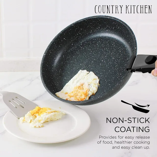 Country Kitchen Induction Cookware Sets - 13 Piece Nonstick Cast