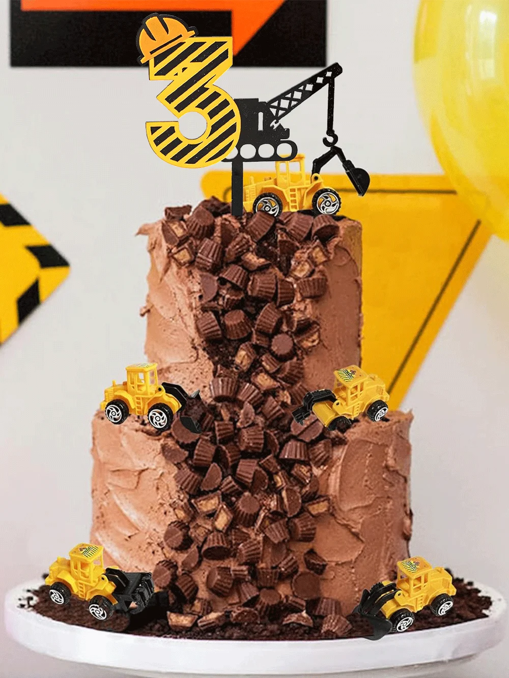 Bau Bagger Acryl Kuchen Topper Junge Geburtstag Cupcake Topper Graben Maschine Kran Kinder Geburtstag Party Kuchen Dekoration – Detail 4