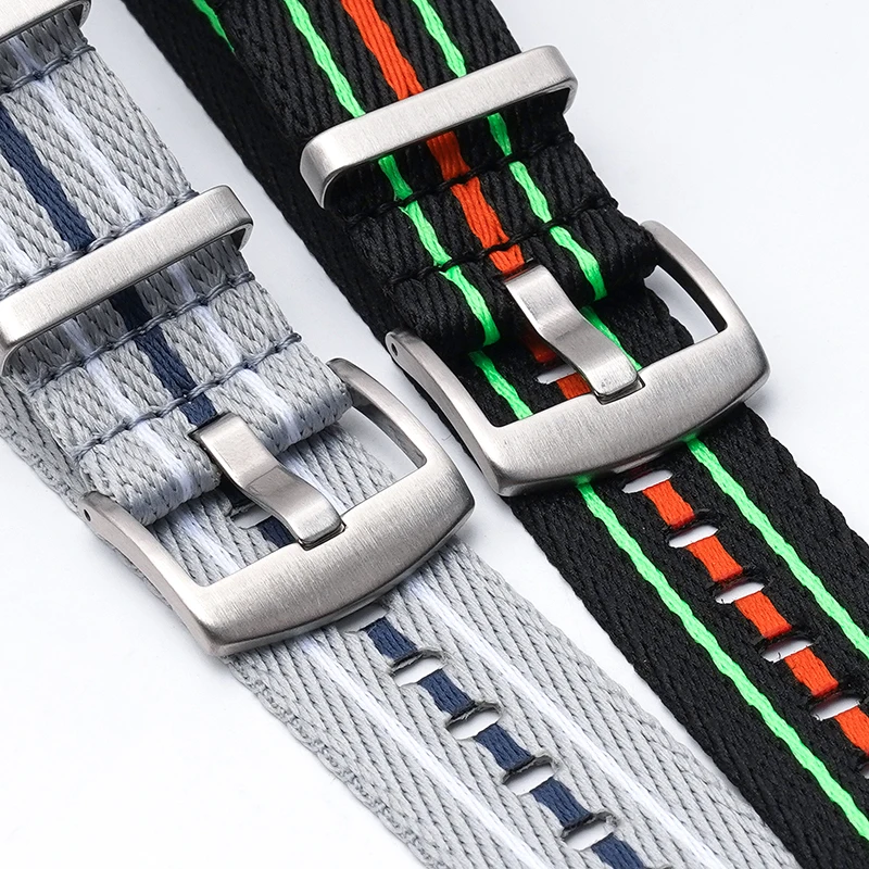 Versatile Nylon Woven Canvas Watch Band - 20mm & 22mm Strap Widths