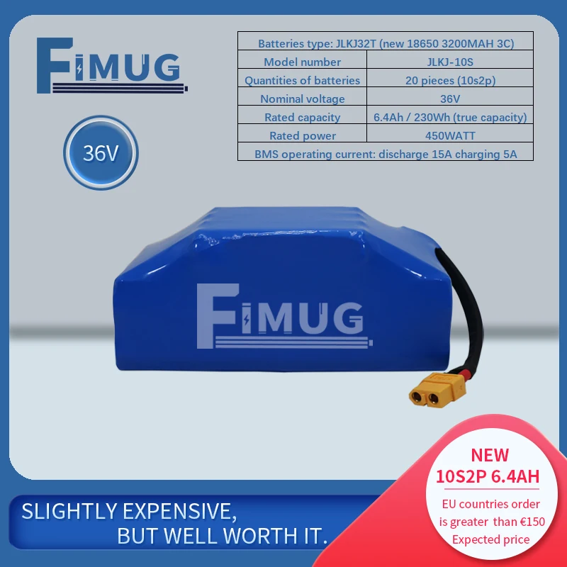 

Новый набор литиевых батарей FIMUG 10S2P 36 В 18650 Ач высокой мощности и емкости 42 в для скутера, тачка с 15 а BMS
