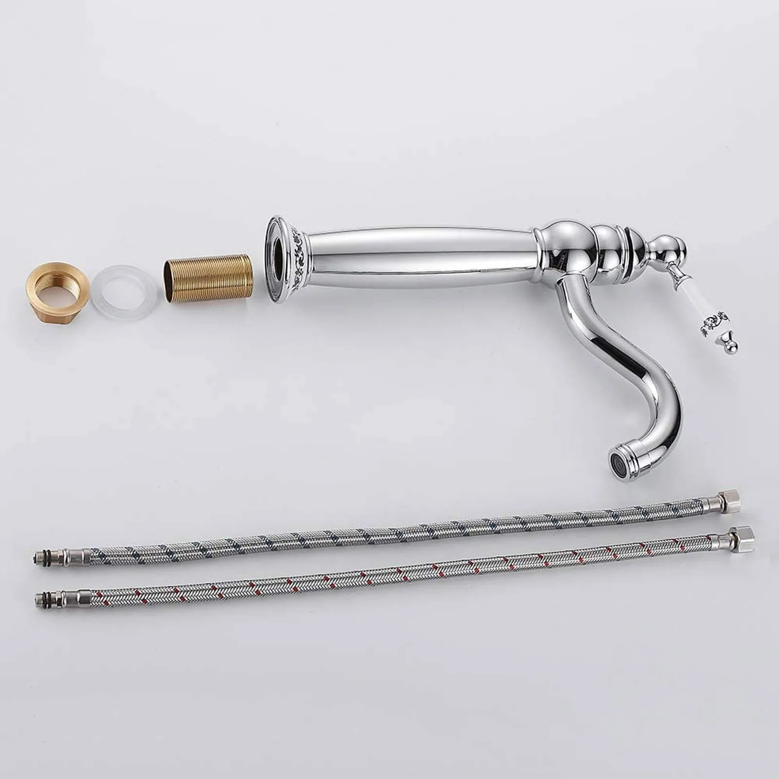 

Antique Bathroom Sink And Bidet Faucet Old Bathroom Faucet Single Pole Ceramic Flower Bathroom Sink Automatic Durable Faucets