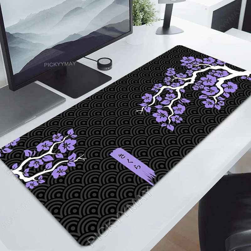 Sakura Mouse Pad Gamer Mousepads Grande Jogo Mousepad Flor Roxa Xxl Mouse Mat Grande Teclado Mat Desk Pad para Computador