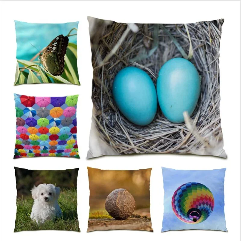 

Throw Pillow Covers Square Cushion Cover 45x45 River Decoration Home Colorful Living Room Decoration Bed Landscape Sofa E1346
