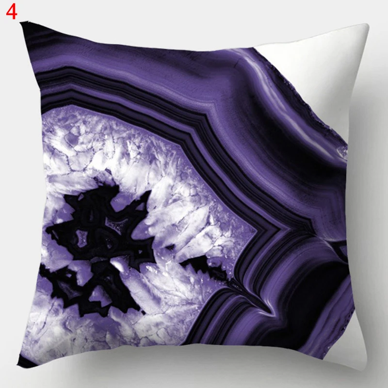 45x45cm Purple Geometric Print Pillow Covers Decorative Square Cushion Cover Polyester Throw Pillow Case for Home Sofa Decor 
