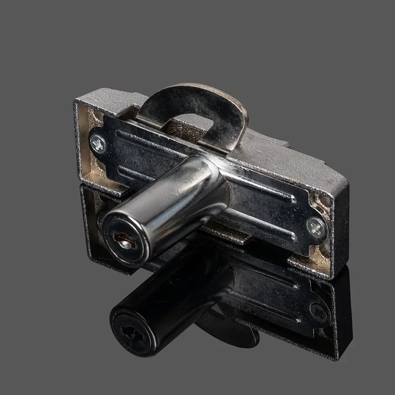Sliding Window Door Locks with Key Zinc Alloy Locking Push-pull Locks Single Side Sliding Door Hook Cam Latch Safety Lock Hardware Tool