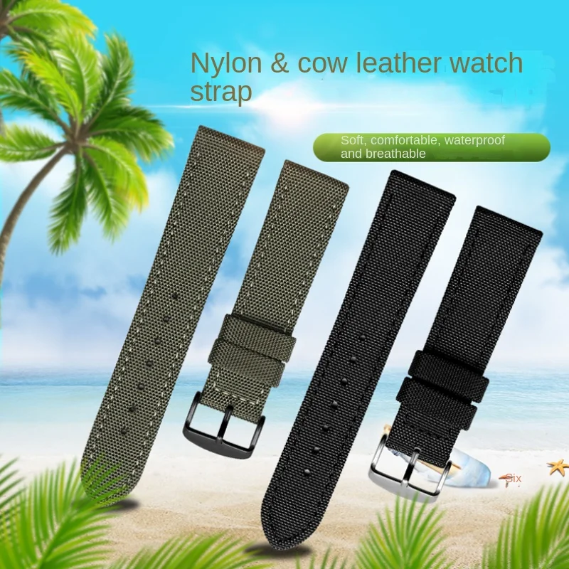 Versatile Nylon Leather Waterproof Canvas Wristband