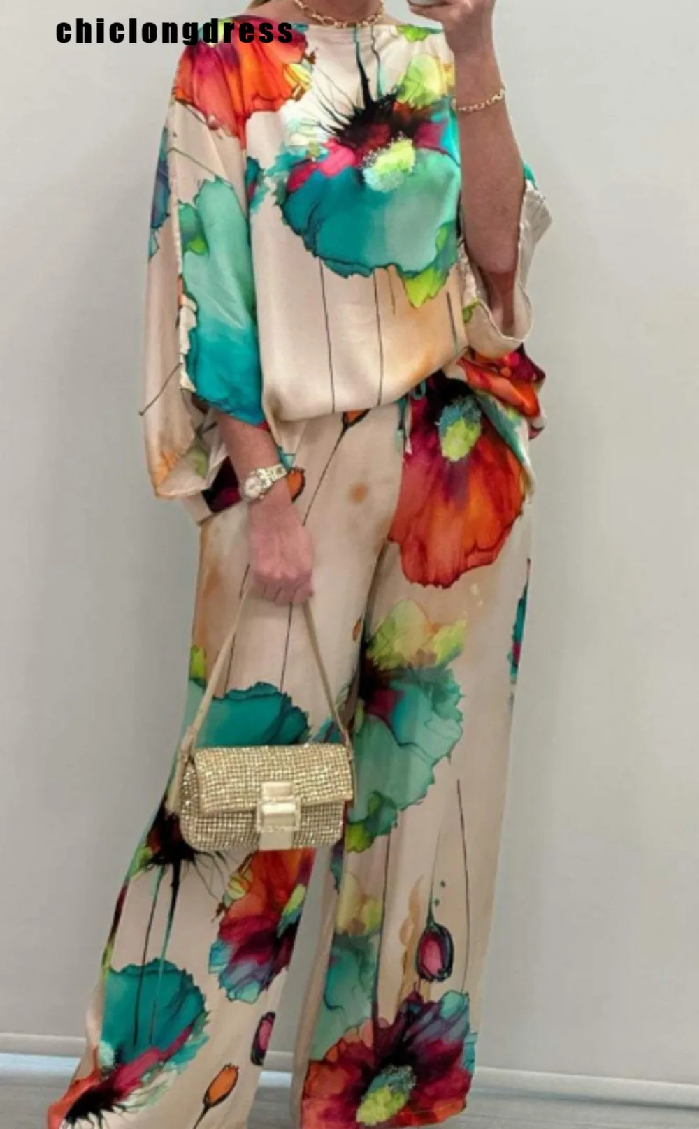 Pyjama Femme En Coton Manches Courtes Jambes Larges à Rayures AMARANTE