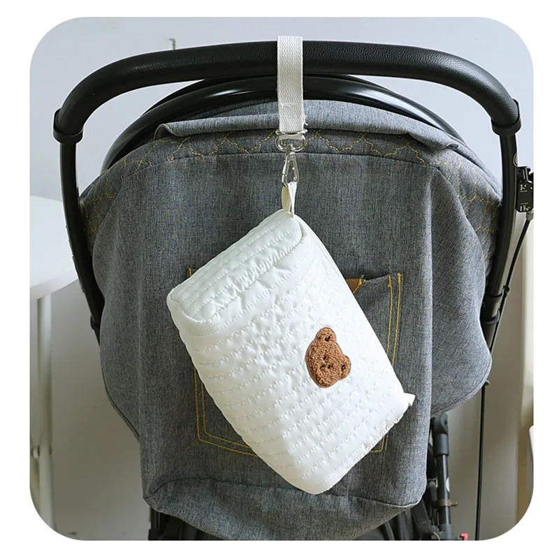 Cute Embroidered Bear Diaper Bag Multi Functional Storage