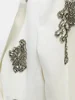HIGH QUALITY Newest 2024 Designer Suit Women  Beaded Diamonds Single Button Suit Blazer Wide-leg Pants Set 2PCS 6