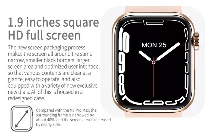 M7 Max Smartwatch Series 7 Bluetooth Call NFC 1.9 Inch HD Infinite Screen Wireless Charging DIY Watchfaces Smart Watch