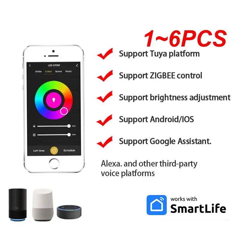 

1 ~ 6 шт., контроллер управления Wi-Fi, 5 в постоянного тока, 12 В, 24 В, 5050 RGB/RGBW/RGBCCT